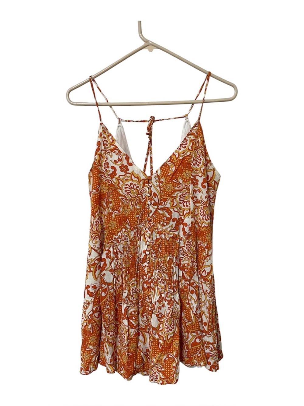 Hudson Gray Paisley Mini Dress Tie Strap Size M Hippie Boho Festival Sexy